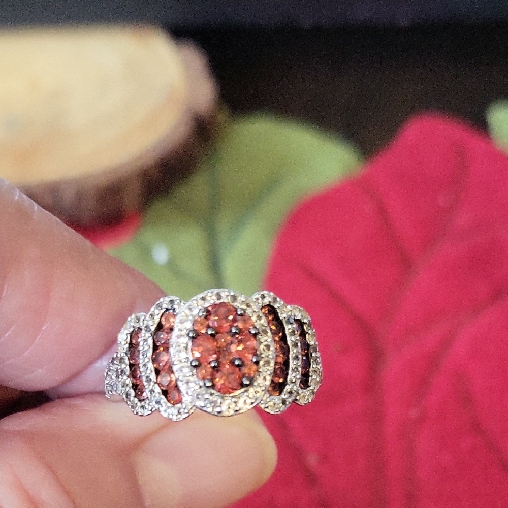 Garnet Cluster Ring Size 8